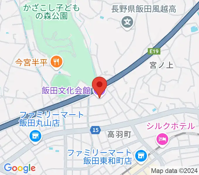 飯田文化会館の地図