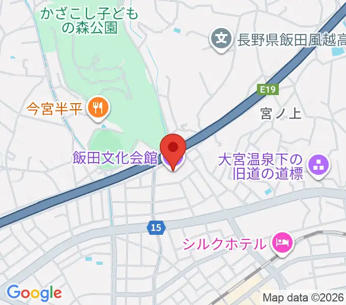 飯田文化会館の地図