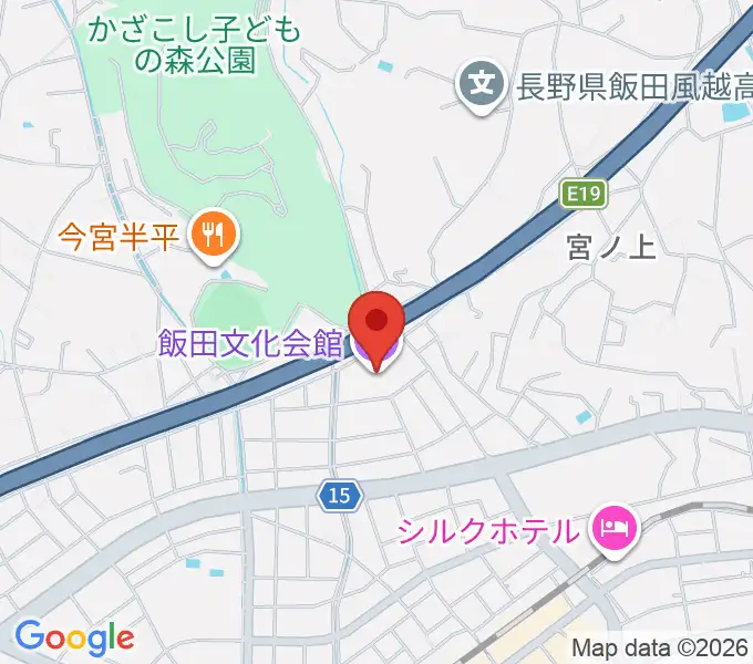 飯田文化会館の地図