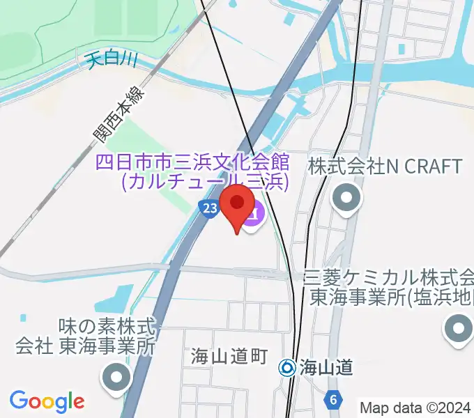 四日市市三浜文化会館 カルチュール三浜の地図