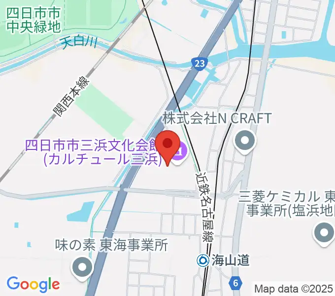四日市市三浜文化会館 カルチュール三浜の地図