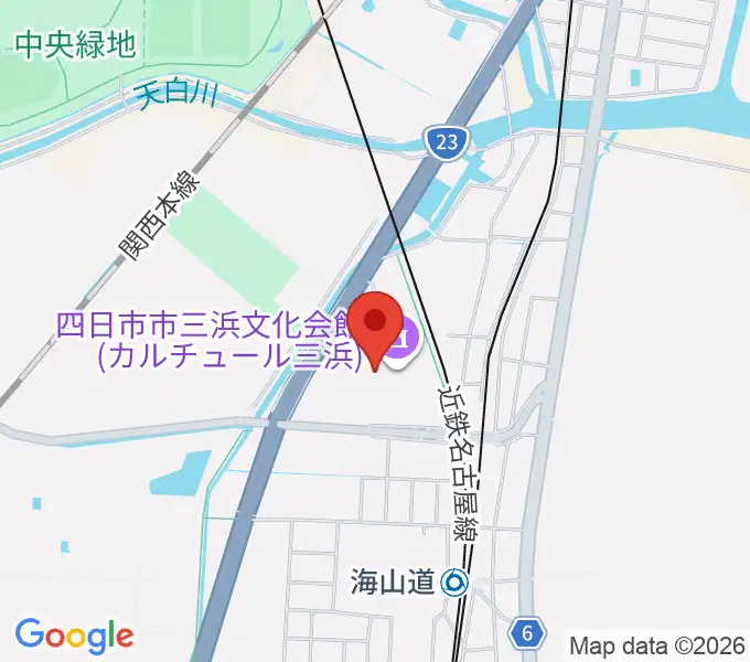 四日市市三浜文化会館 カルチュール三浜の地図