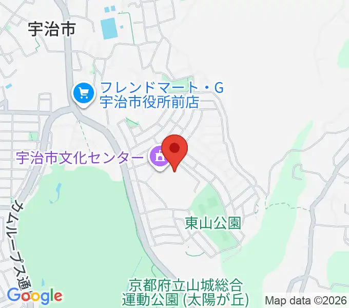宇治市文化会館の地図