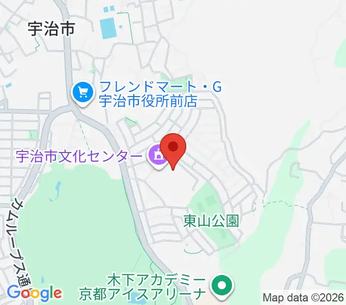 宇治市文化会館の地図