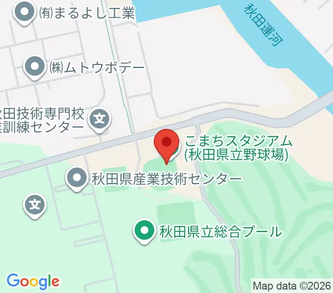 こまちスタジアムの地図