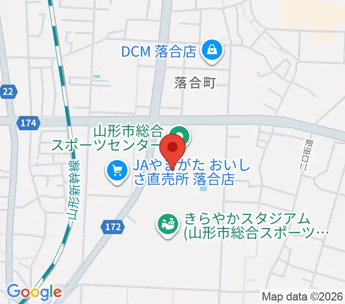 山形市総合スポーツセンターの地図