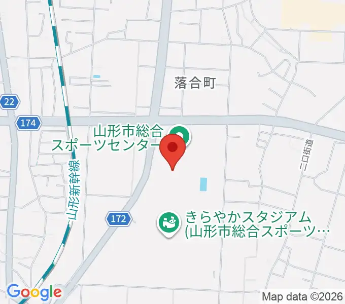 山形市総合スポーツセンターの地図
