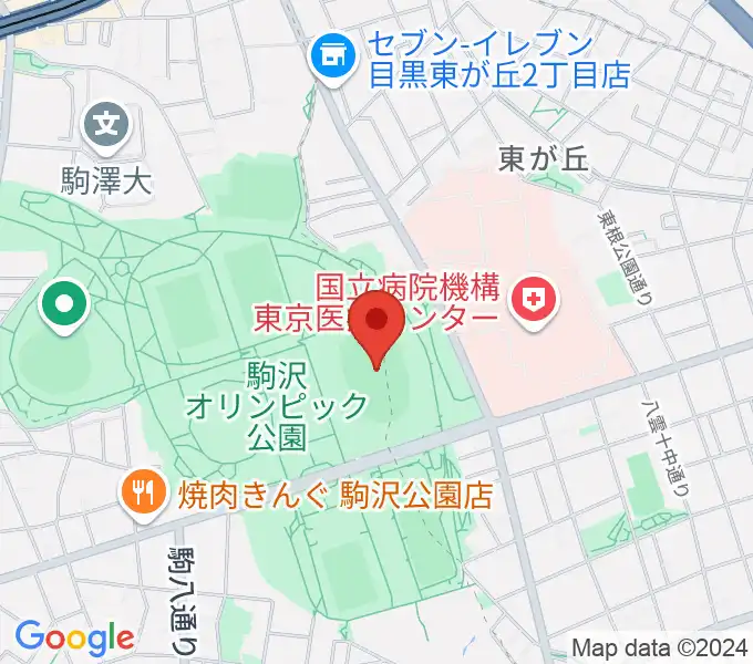 駒沢オリンピック公園陸上競技場の地図