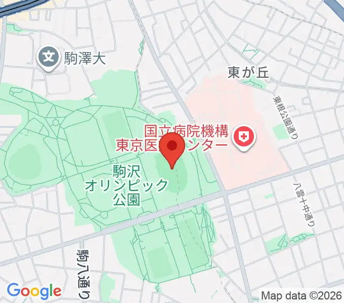 駒沢オリンピック公園陸上競技場の地図