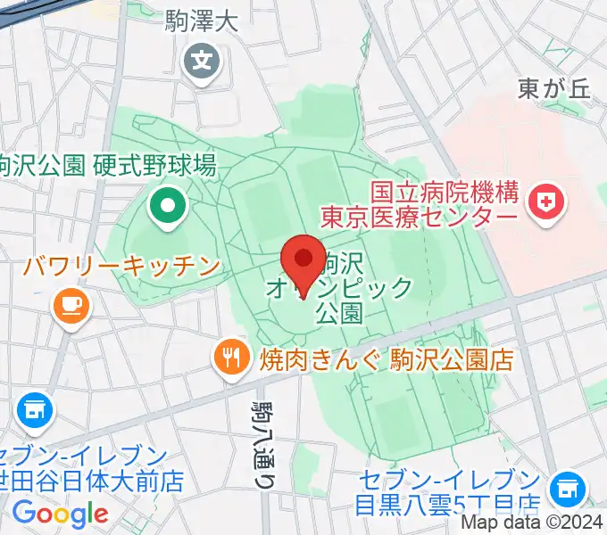 駒沢オリンピック公園体育館の地図