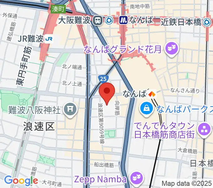 エディオンアリーナ大阪の地図