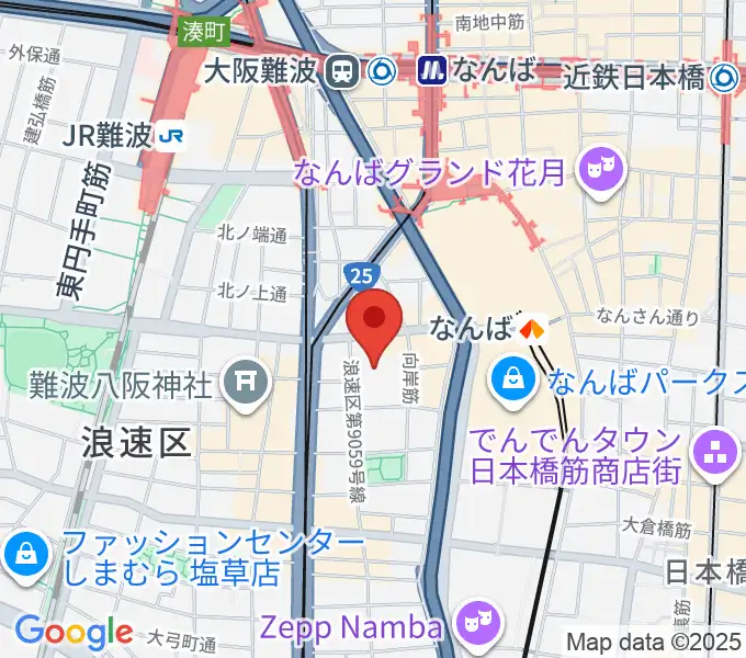 エディオンアリーナ大阪の地図