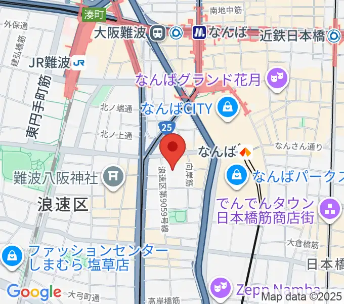 エディオンアリーナ大阪の地図