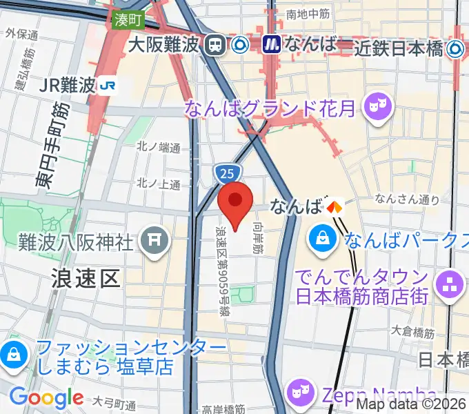 エディオンアリーナ大阪の地図