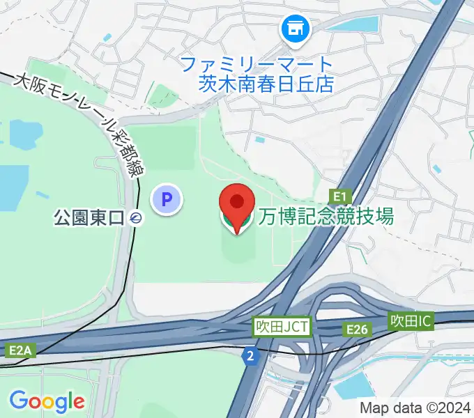 万博記念競技場の地図