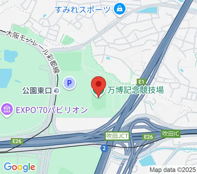 万博記念競技場の地図