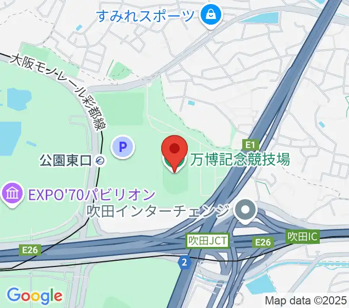 万博記念競技場の地図