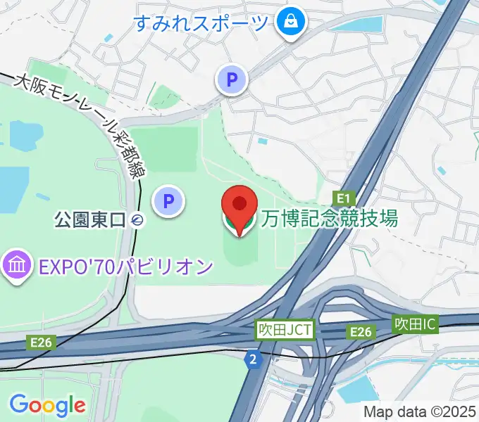 万博記念競技場の地図