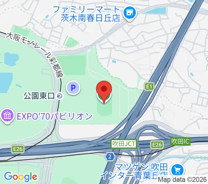 万博記念競技場の地図