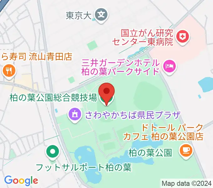 柏の葉公園総合競技場の地図