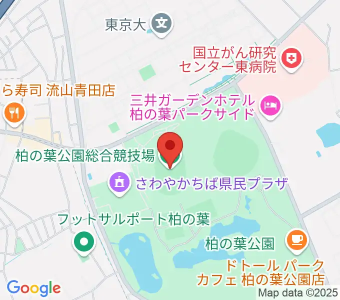柏の葉公園総合競技場の地図