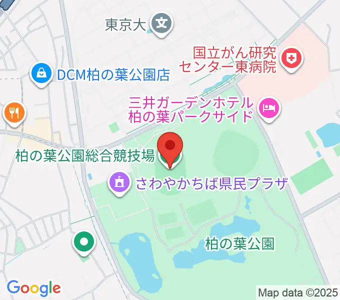 柏の葉公園総合競技場の地図