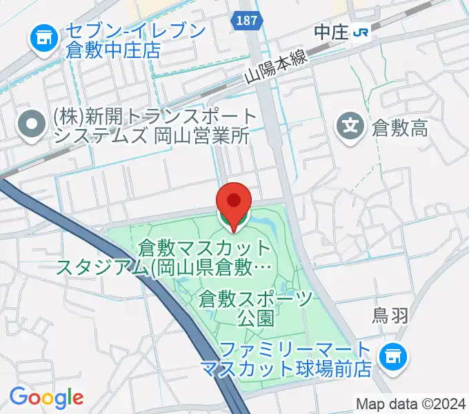 倉敷マスカットスタジアムの地図