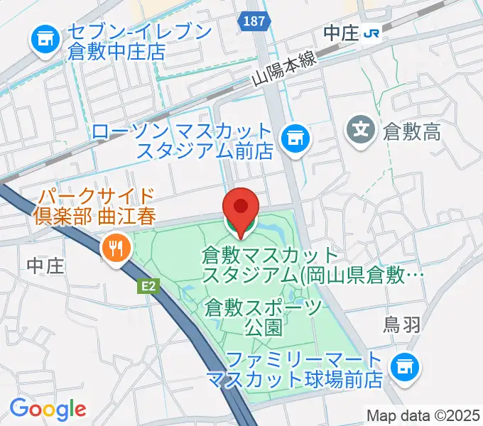 倉敷マスカットスタジアムの地図