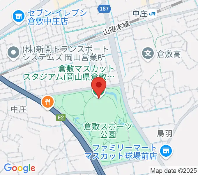 倉敷マスカットスタジアムの地図