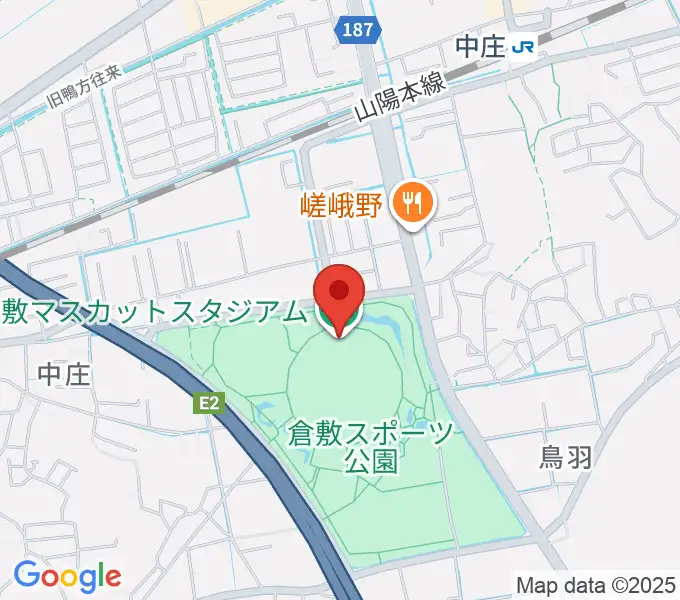 倉敷マスカットスタジアムの地図