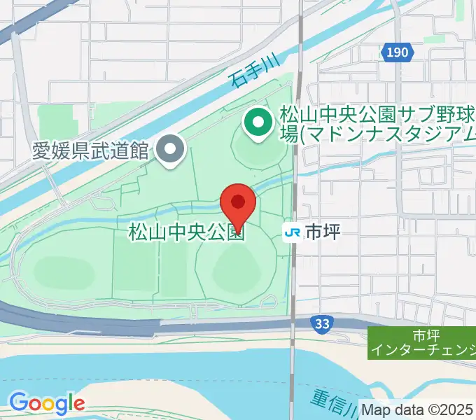 坊っちゃんスタジアムの地図