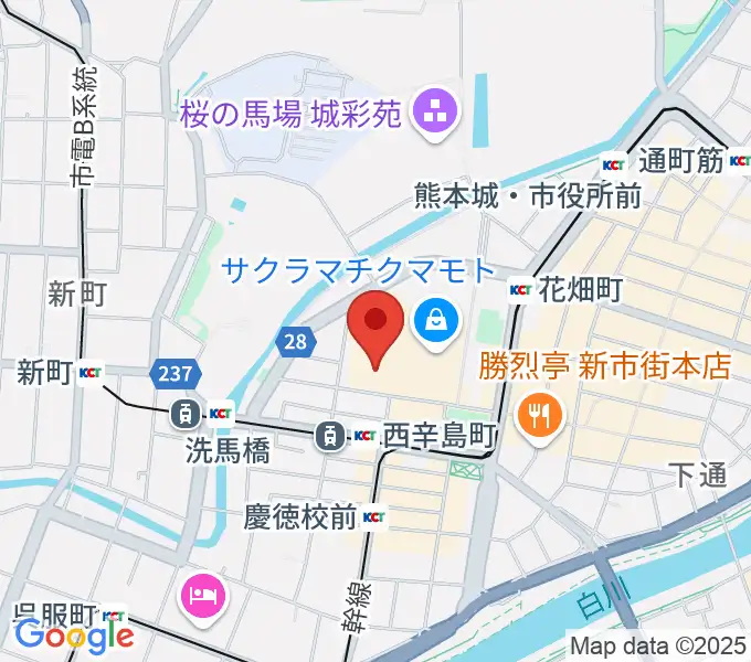 熊本城ホールの地図
