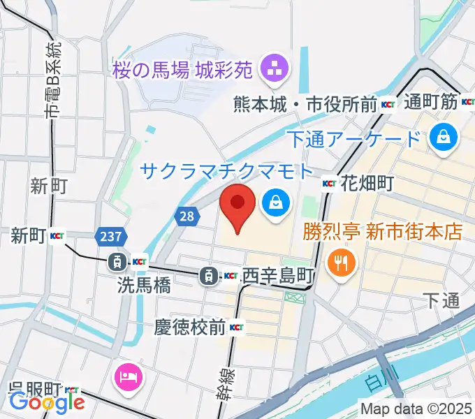 熊本城ホールの地図