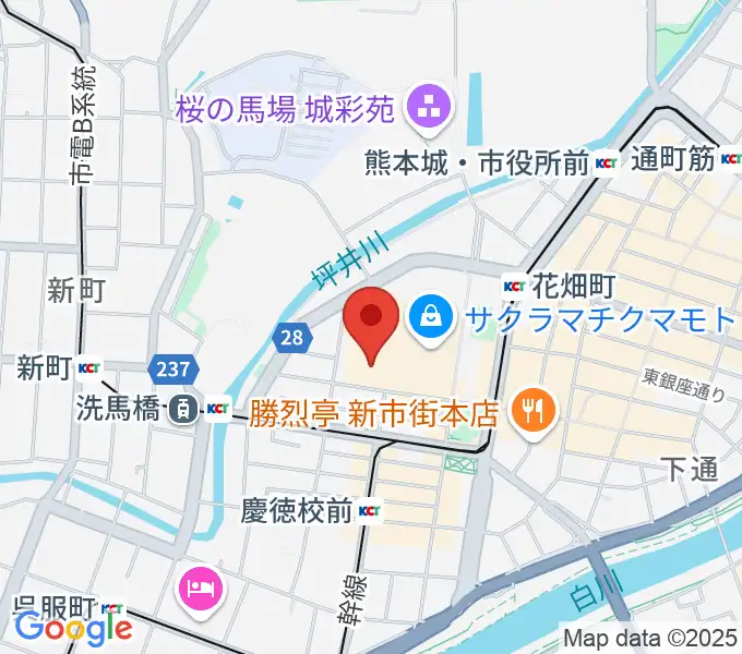 熊本城ホールの地図