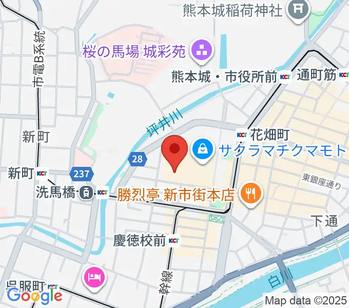 熊本城ホールの地図