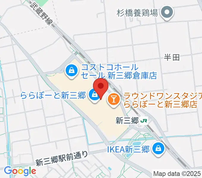 島村楽器 ららぽーと新三郷店の地図