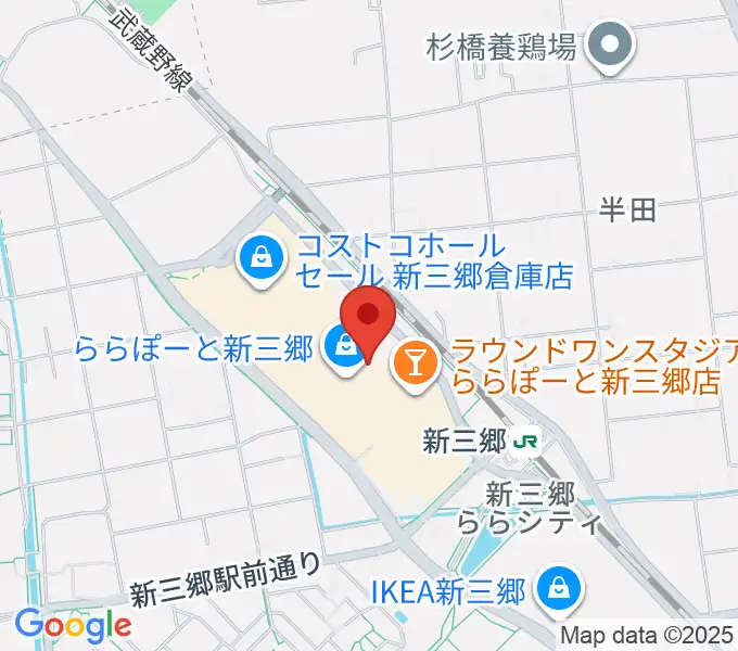 島村楽器 ららぽーと新三郷店の地図