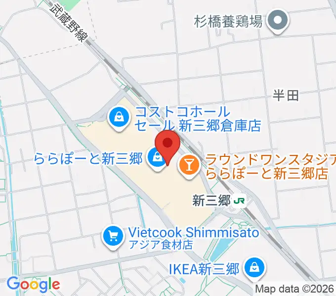 島村楽器 ららぽーと新三郷店の地図