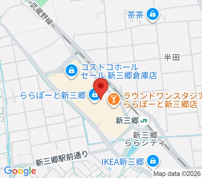 島村楽器 ららぽーと新三郷店の地図