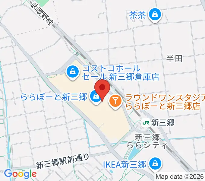 島村楽器 ららぽーと新三郷店の地図