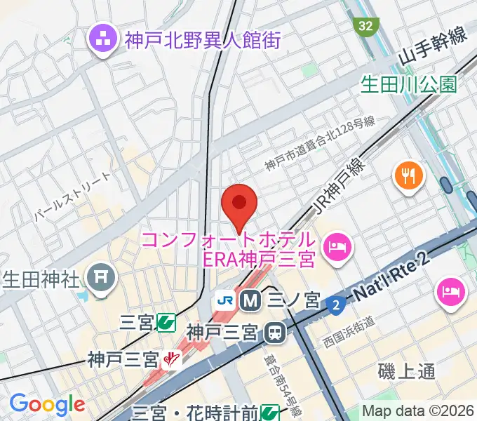 神戸三宮シアター・エートーの地図