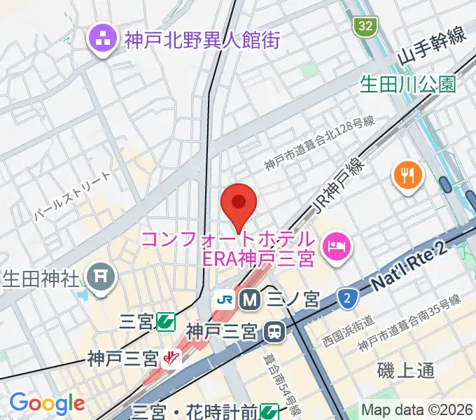 神戸三宮シアター・エートーの地図