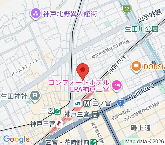 神戸三宮シアター・エートーの地図