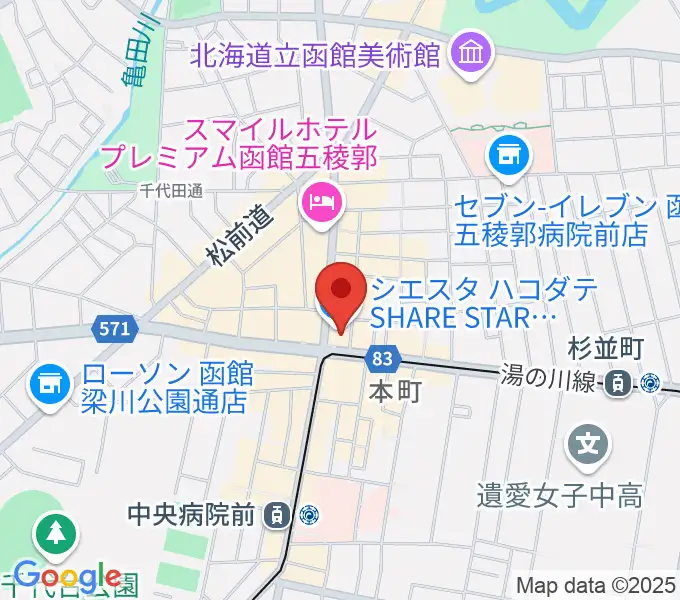 Gスクエア（函館コミュニティプラザ）の地図