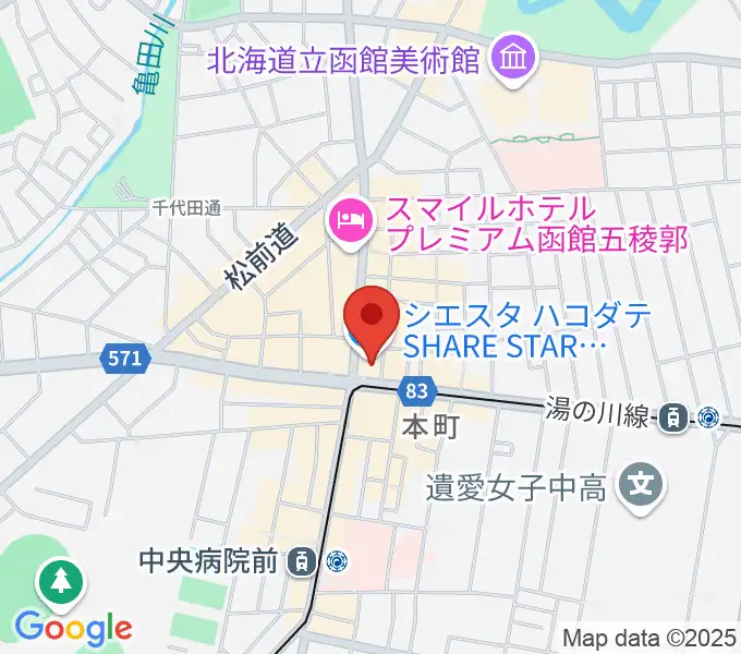Gスクエア（函館コミュニティプラザ）の地図