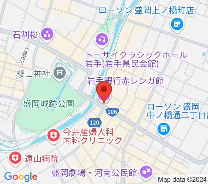 岩手銀行赤レンガ館の地図