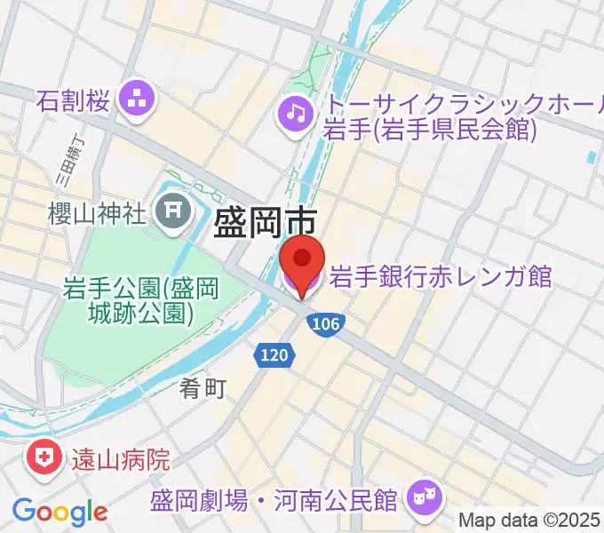 岩手銀行赤レンガ館の地図