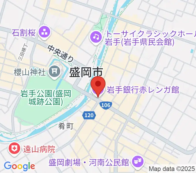 岩手銀行赤レンガ館の地図
