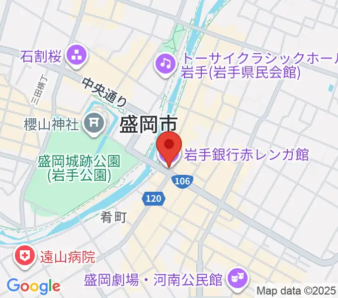 岩手銀行赤レンガ館の地図