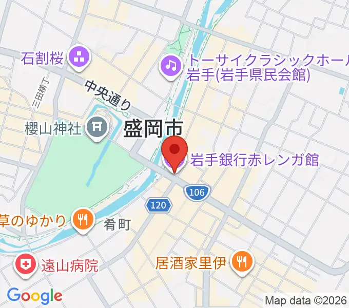 岩手銀行赤レンガ館の地図